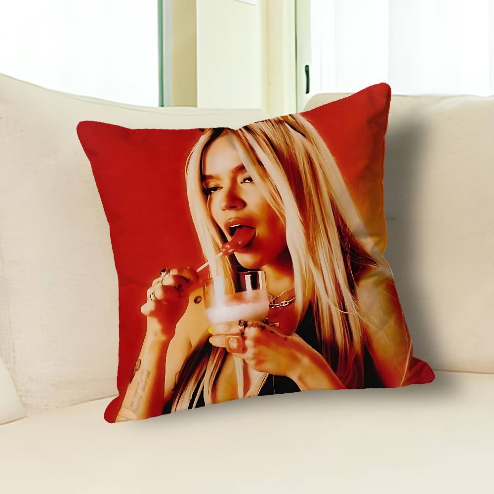 K-Karol G Tropicoqueta Various Sizes Square Pillow Case For Car Home Bedchamber Decor Custom Valentine gift