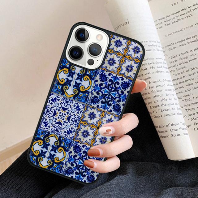 Portuguese Tiles Phone Case Cover For iPhone 17 Air 16 15 14 plus 12 13 pro max coque Shell Fundas
