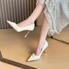French High Heels Women's Early Spring 2026 New Beige Single Shoes Sexy Versatile Design Pointed Stilettos
