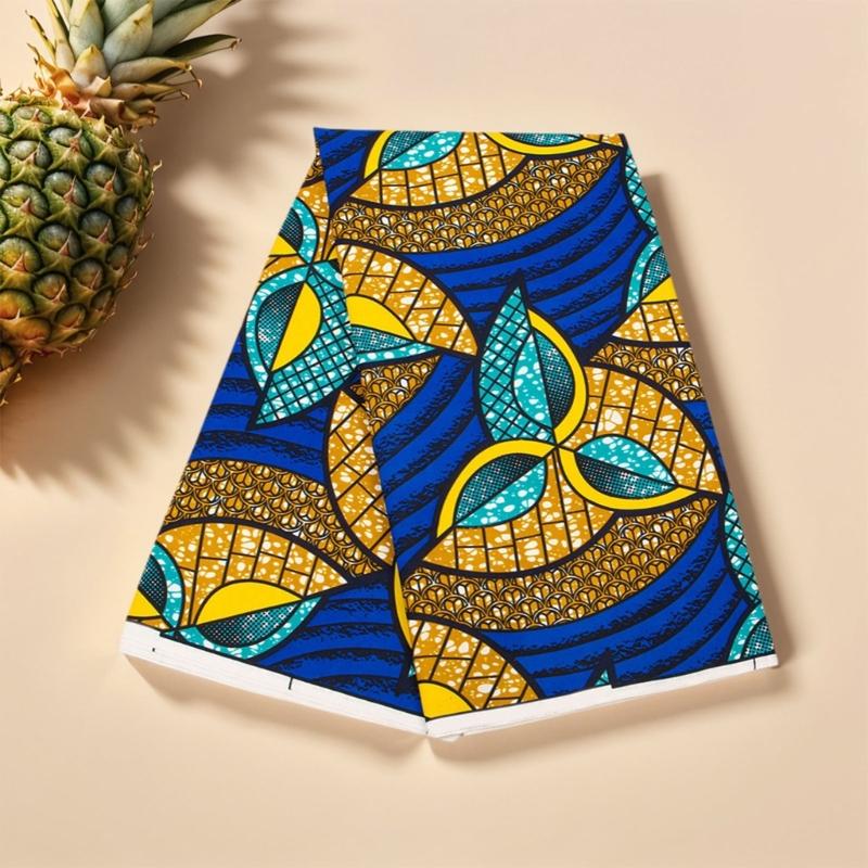 African Waxed Printing Fabric 3Yard Double Side Geometric Print Polyester Fabric For Sewing Craft and Home Decoration