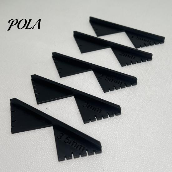 Gabarit de coupe d'angle pour reliure 5 pièces/ensemble Gabarits, Outils de reliure, Outil d'alignement 1,5 mm 2 mm 2,5 mm 3 mm 3,5 mm Règles de mesure en plastique pour la fabrication d'albums