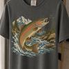 Rainbow Trout Shirt, Retro Screenprint Graphic Tee, Comfort Colors Cotton