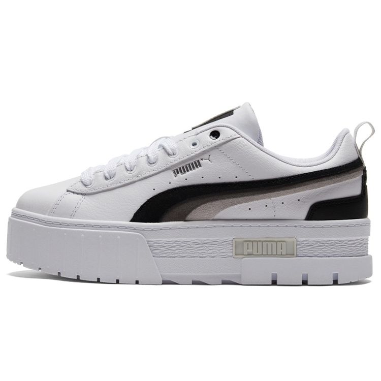 Puma Women s Mayze Platform Sneakers White Black 384871-02 EU 35.5