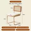Used Light Luxury Rattan-Style Dining Chair – Stylish, Ergonomic Back Support for Home, Office, or Balcony.