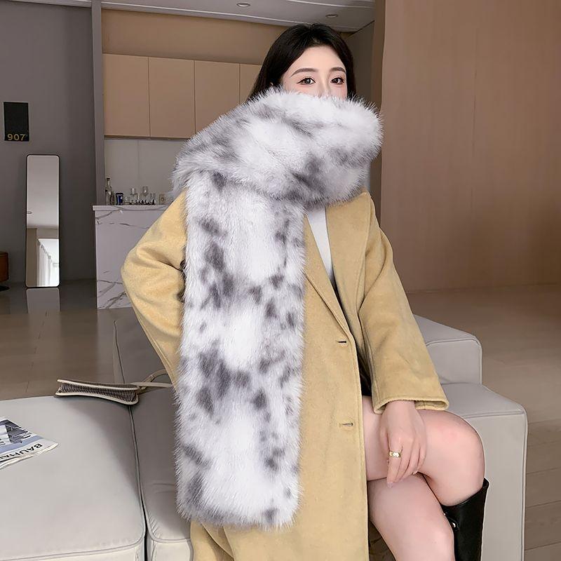 Thickened Original Design Retrostuffed Lazy Winterheattech Scarf Fashionableeasiest for Match Scarf Women's Scarves