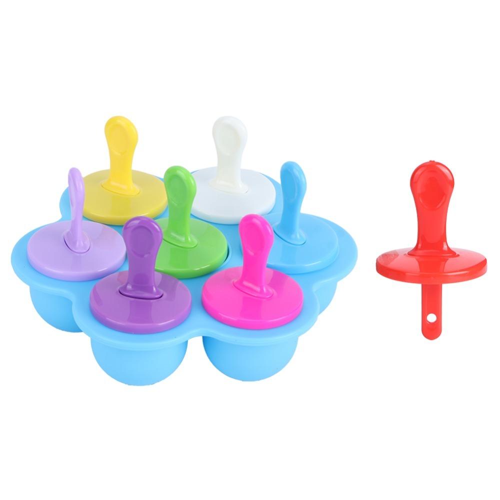BPA Free Popsicle Molds Reusable Silicone DIY Mold Silicone Ice Cream Molds Storage Container синий