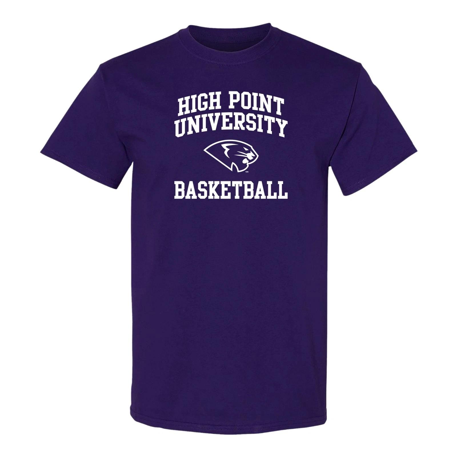 High Point University Panthers Arch Logo Basketball T-Shirt - Purple M
