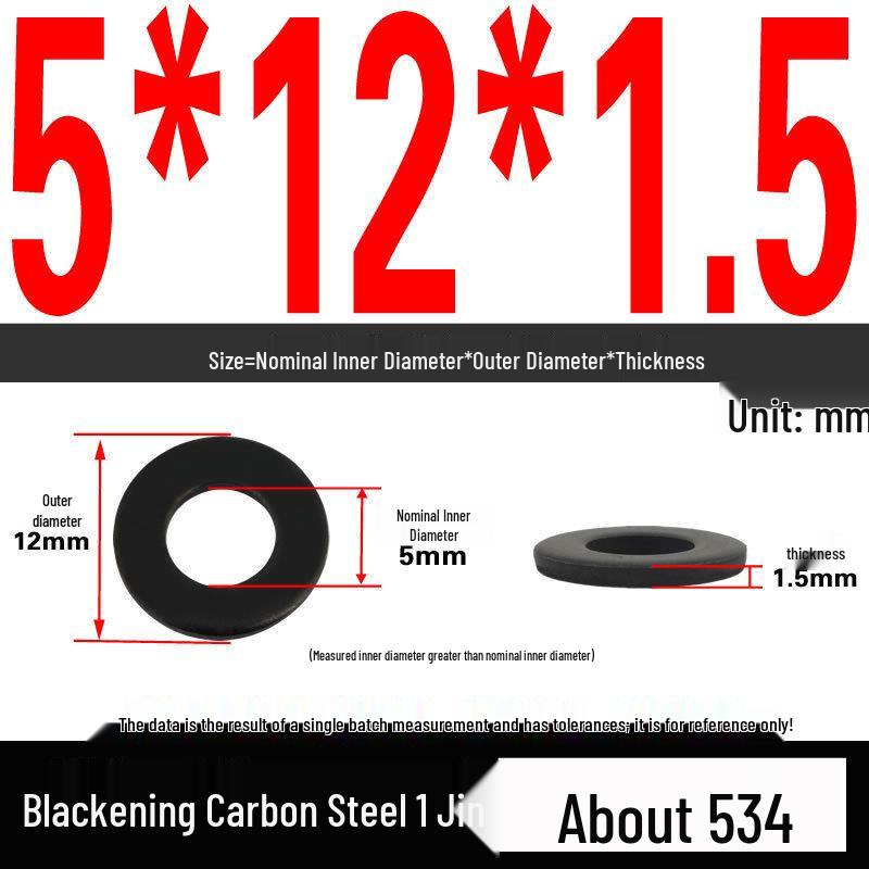 Blackened Thickened Oversized Metal Washer