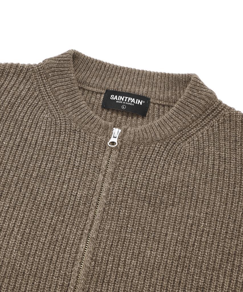 Saintpain Sp Wool 2-Way Zip-Up Knit Jacket - Brown