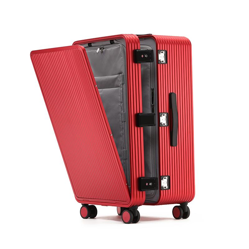 Sports Edition All-Aluminum Thickened Luggage - Large Capacity Travel Trolley for Students, Male & Female, 20-inch & 26-inch Aluminum-Magnesium Alloy 20-inch красный