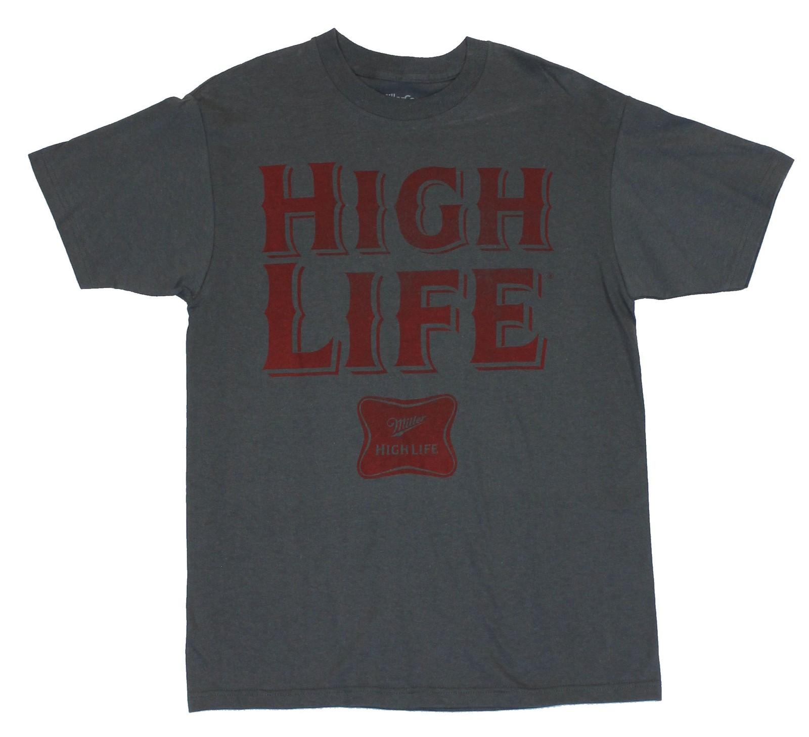 Miller Adult New T-Shirt - Red Distressed High Life Graphic Medium M