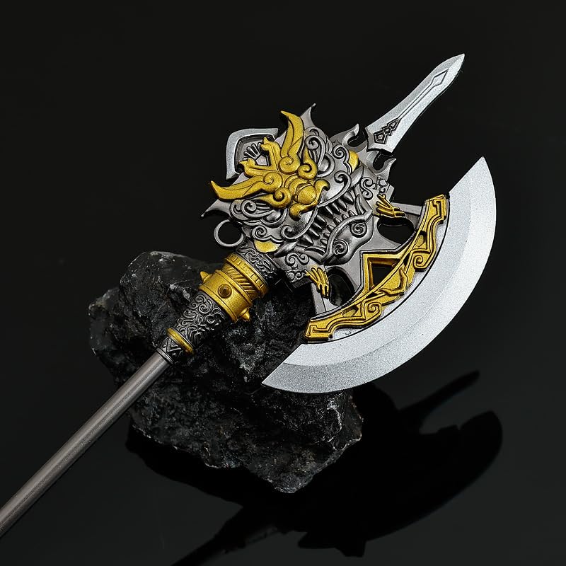 [Nekogamiyama] Romance of the Three Kingdoms General Hero Weapon Xu Huang Gongming Axe Total Length 22cm  Miniature Figure Collector Interior Goods