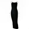 European and American women's summer dress female sexy suspender backless temperament split step skirt sexy babes
