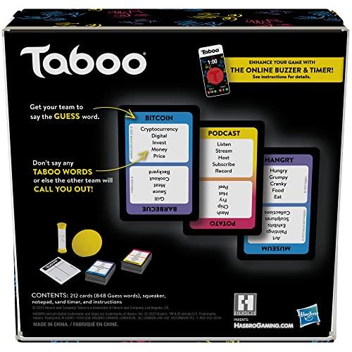 Hasbro Gaming Taboo Classic Game, Party Word Guessing Game for Adults and Teens, Board Game for 4+ Players, Ages 13+