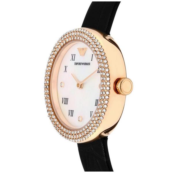 Armani Women's Rosa Mother of Pearl Dial Leather Watch AR11356 + Case
