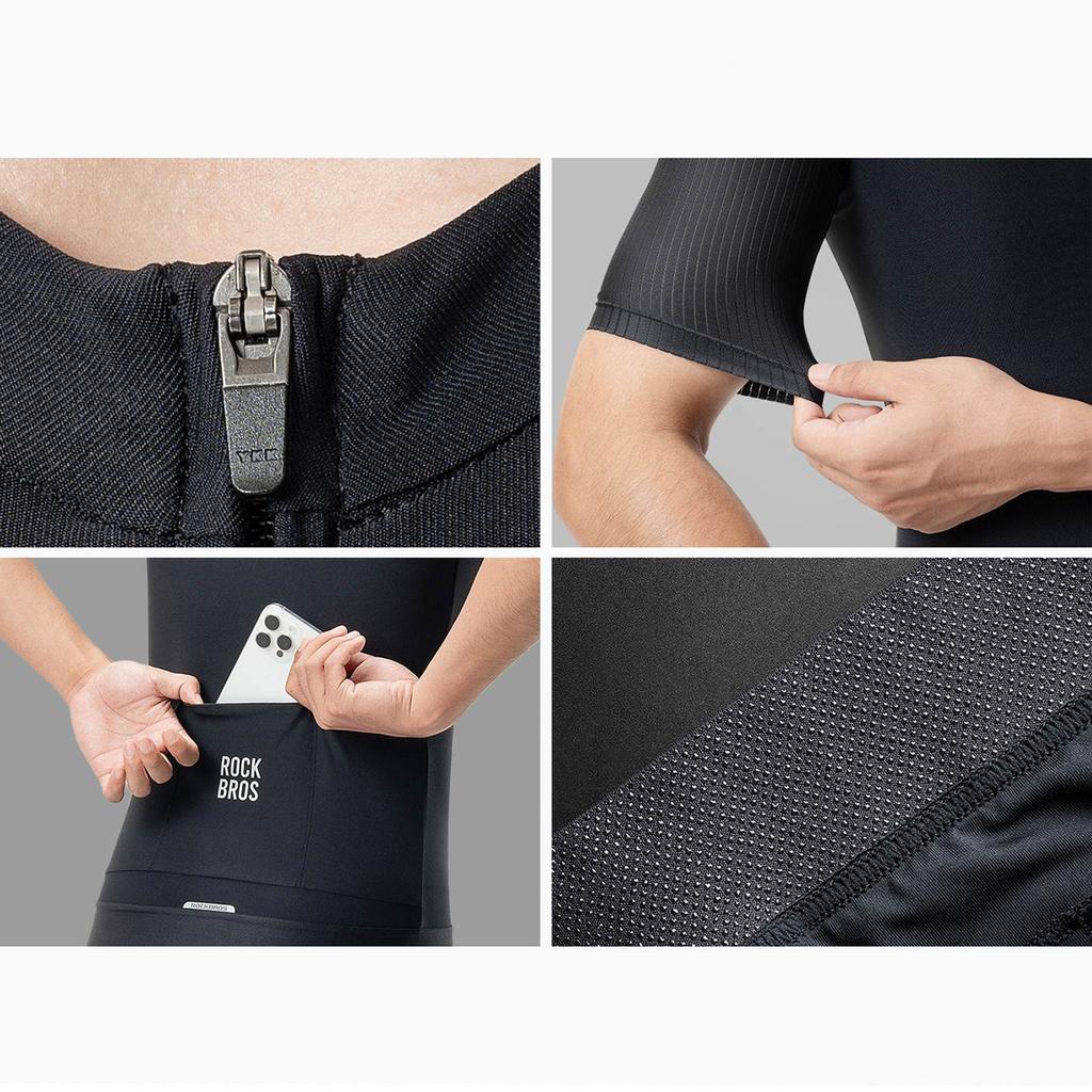 Koszulka Rowerowa Z Krótkim Rękawem Rozmiar Xxxl - Czarna