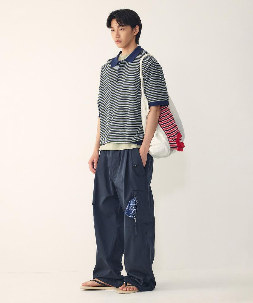 STUDIO TOMBOY [Men] Multi Stripe Collared Knit_Green 9156252212