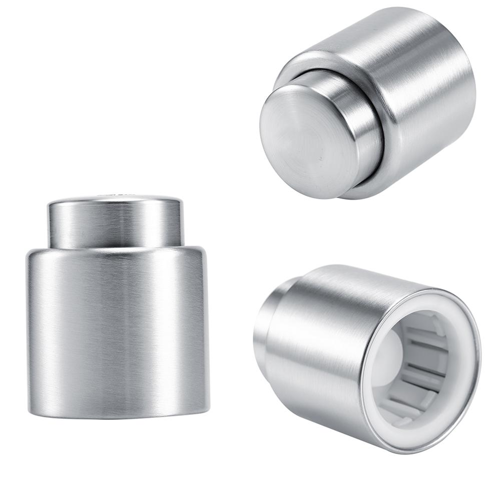 Stainless Steel Vacuum Sealed Wine Champagne Red Wine Cork Storage Bottle Stopper Cap Barware