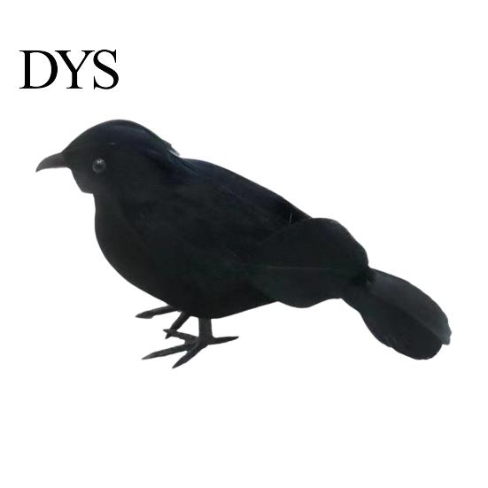 Realistic Feathered Crows Black Crow Halloween Decor, Lifelike Raven Figurine Prop Simulation Ravens for Haunted House, Artificial Bird Ornament Party