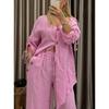IHUASU Women's Fashion Casual Autumn Winter Long Sleeve V Neck Pants Suits