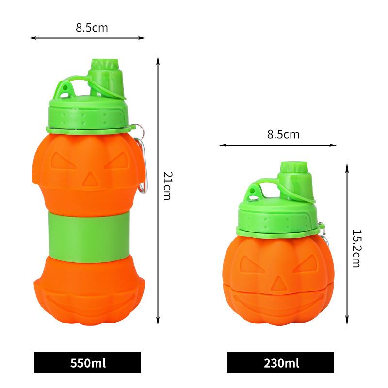 

550 мл Складная бутылка для воды в форме тыквы, складная бутылка для воды для занятий спортом на открытом воздухе, силиконовый складной стакан для воды, герметичные бутылки для питья
