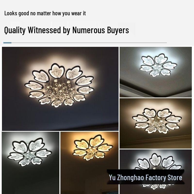 2025 Modern Crystal Flower Ceiling Light Fixture for Living Room, Wall, Restaurant, Study