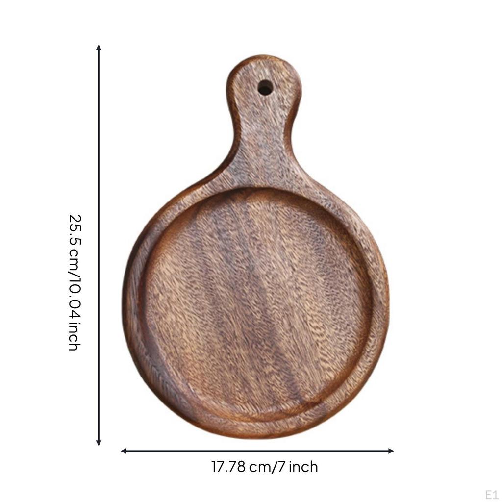 Wooden Serving Board with Handle Pizza Smooth Walnut Platter for Hosts,