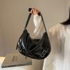 Women PU Trendy Shoulder Handbag Adjustable Strap Fashion Shoulder Bag Chic Hobo Bag Zip Closure for Outdoor Travel
