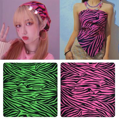 Bandana Cuadrada de Moda Rayas de Cebra Hip Hop Vintage para Hombres y Mujeres Cinta para la Cabeza Envoltura para el Cabello Bufanda para el Cuello Pulsera