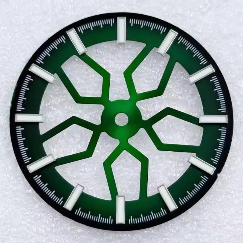 31.8MM Hollow Out Wheel Bone Green Luminous Dial Suitable For NH70 NH38 Mechanical Movement Watch Accessories