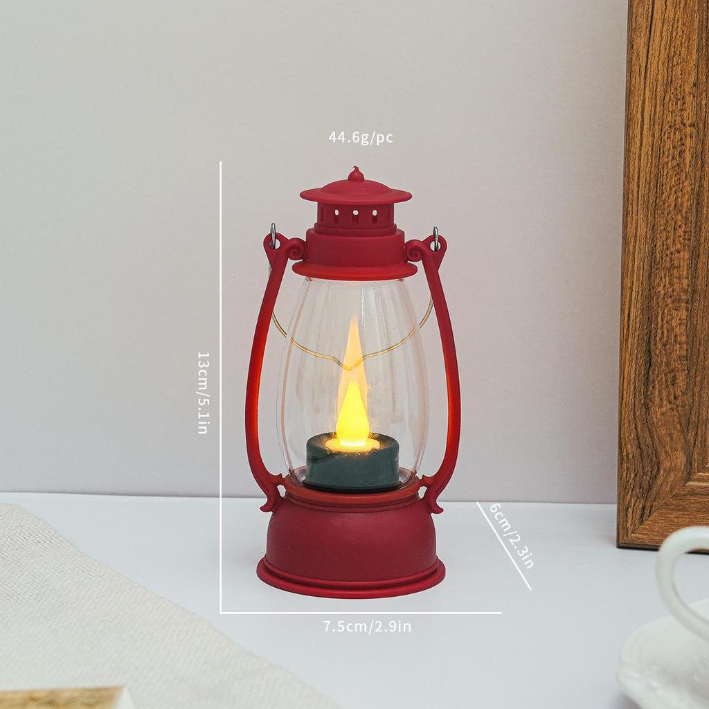Retro Style Small Lantern Christmas Decoration Pony Lantern LED Candle Kerosene Lamp