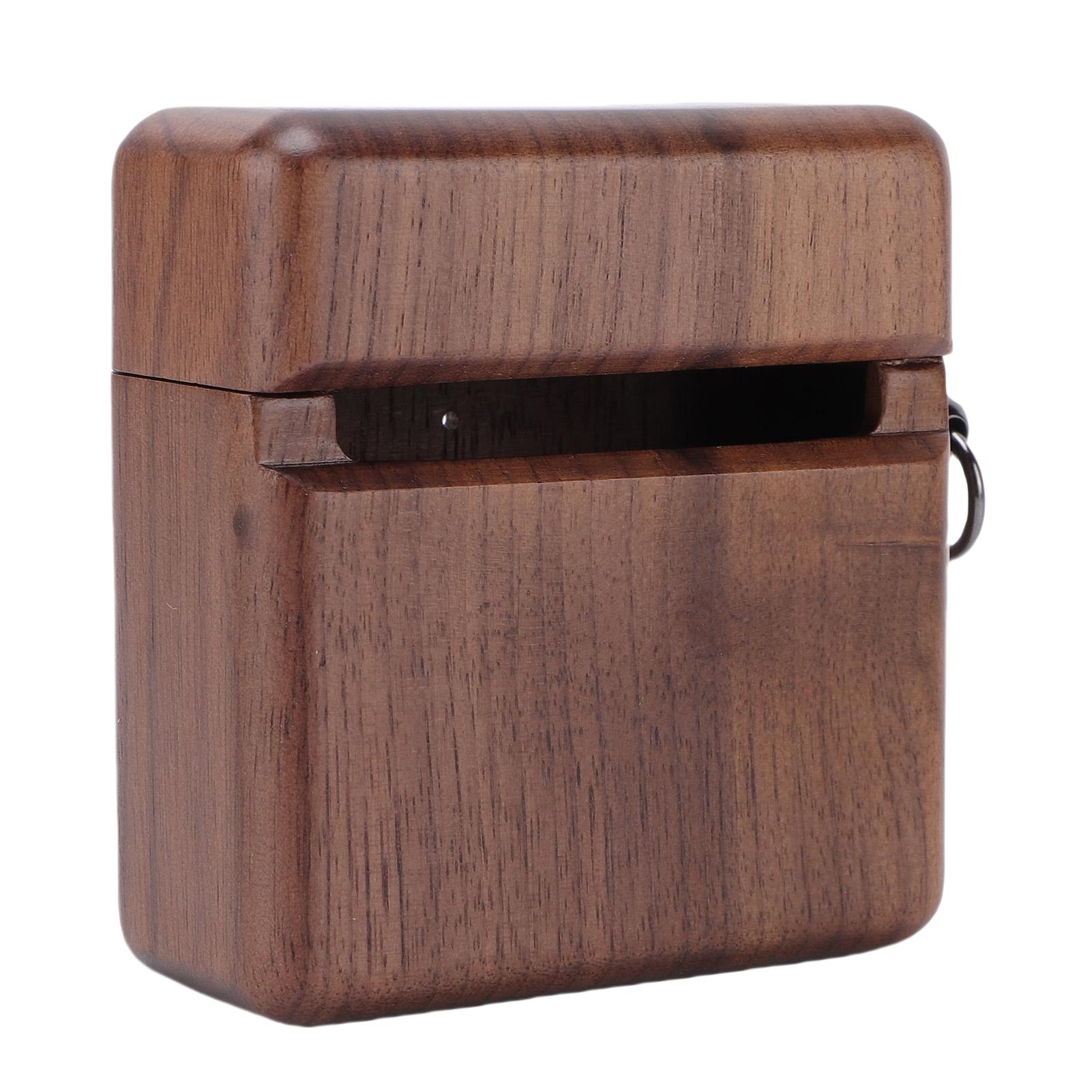 

Wooden Case Hand Polished Handcrafted Earbuds Charging Case Cover Anti Scratch Anti Drop Walnut
