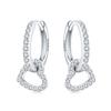 New 925 Silver Heart Hoop Earrings Inlaid Zircon CZ Infinity Love Golden Earrings For Women Wedding Gift Luxury Jewelry