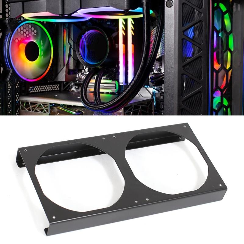 Metal PC Fan Risers Bracket 12cm Fan Support Optimized Airflows For Computer Case Cooling Systems
