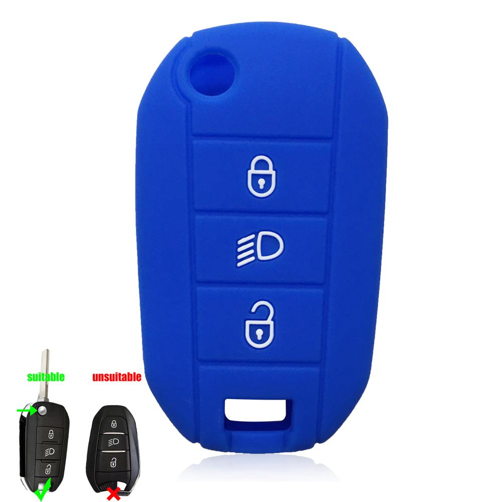 Silicone Flip Folding Key Fob Cover For Peugeot 208 2008 301 308 3008 Rcz 508 408 2008 307 Case For Citroen C3 C4 Berlingo