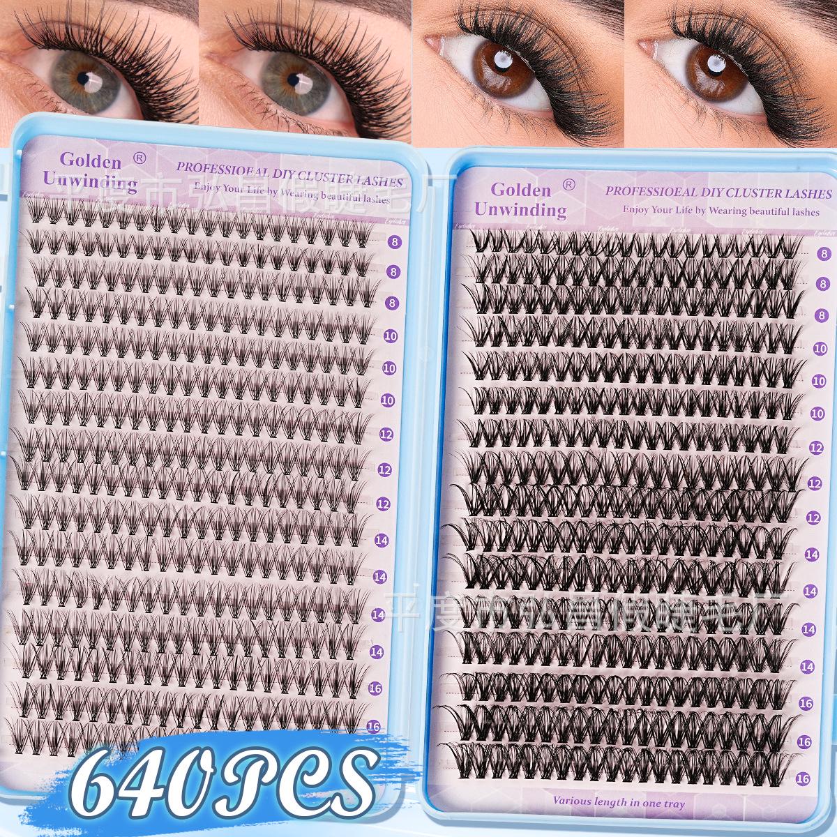 Premium 20D/30D D Curl Mixed Style Eyelashes Book - Large Capacity 640 Cluster False Lashes