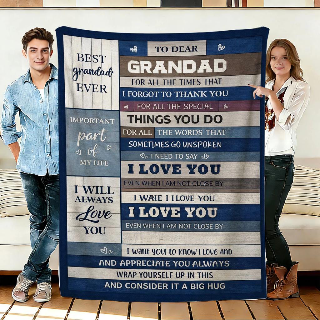 Grandad Birthday Gift, Grandad Christmas Gifts Soft Flannel Throw Blanket