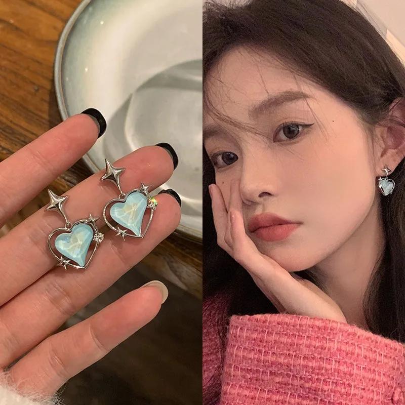Fashion Simple Design Silver Color Hollow Heart Hoop Earrings for Women Cute Stainless Steel Gold Color Earrings Jewelry Gifts