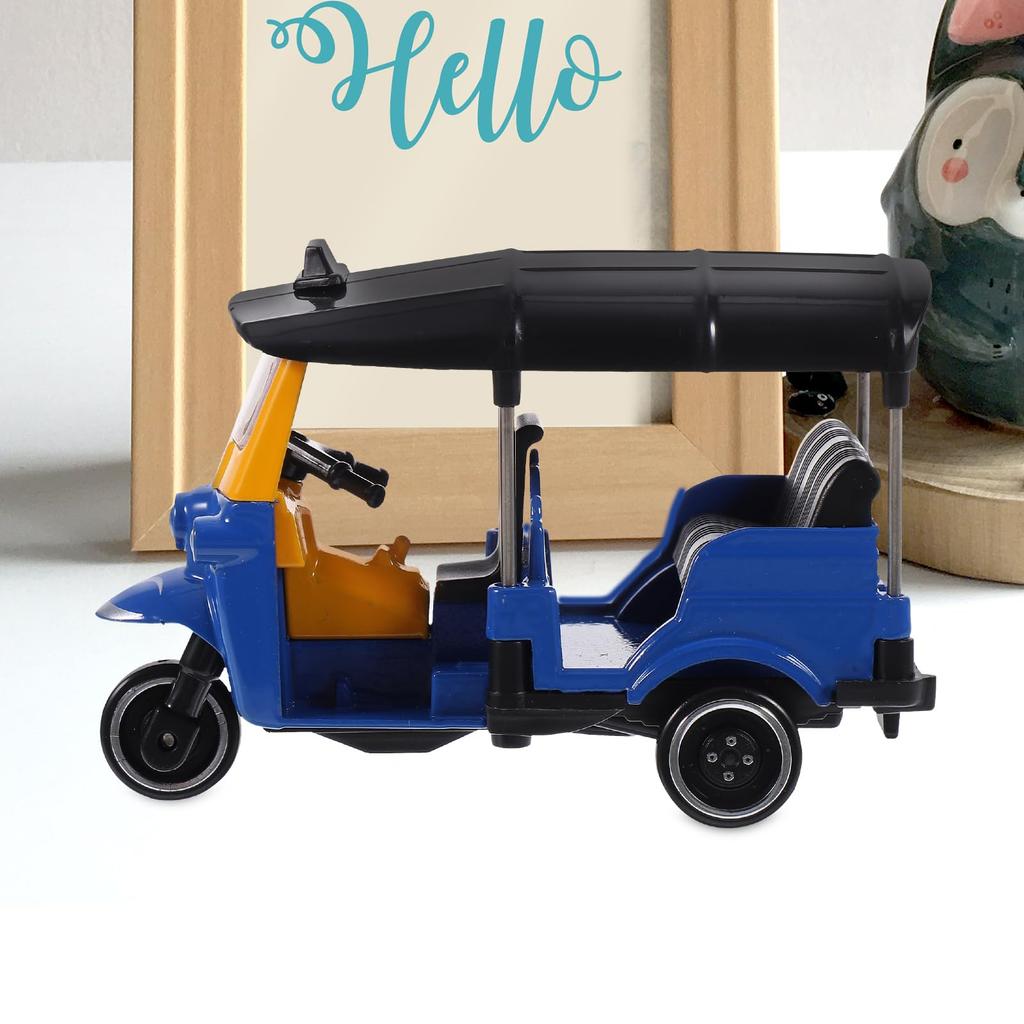 LEDMOMO Tomica Mini Car Toy Pull Back Map with Storage Box Birthday Gift Tricycle Model Alloy Tricycle Model Vintage Tricycle Decoration Home