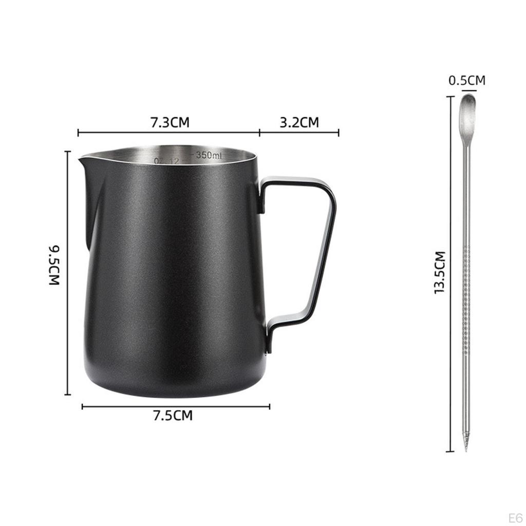 12/350ml Milk Frothing Pitcher Espresso Coffee Steaming Decorative Art Pen Stainless Steel