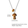 Tiger Eye Stone Mushroom Necklace for Men,Vintage Waterproof Long Chain Necklaces,Sweatshirt Chain Collars Gift