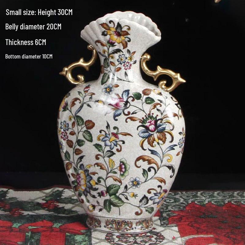 Modern European Ceramic Vase - Light Luxury Decorative Ornament for Living Room
