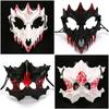 Men's Halloween Blood Half-Face Mask Horror Skeleton Dragon Tiger Wolf Carnival Party Cosplay Prop Men's Halloween Costume