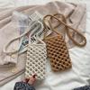 Women Small Crossbody Phone Bag Solid Hollow-out Woven Crochet Lightweight Braided Shoulder Handbag Crossbody Bags