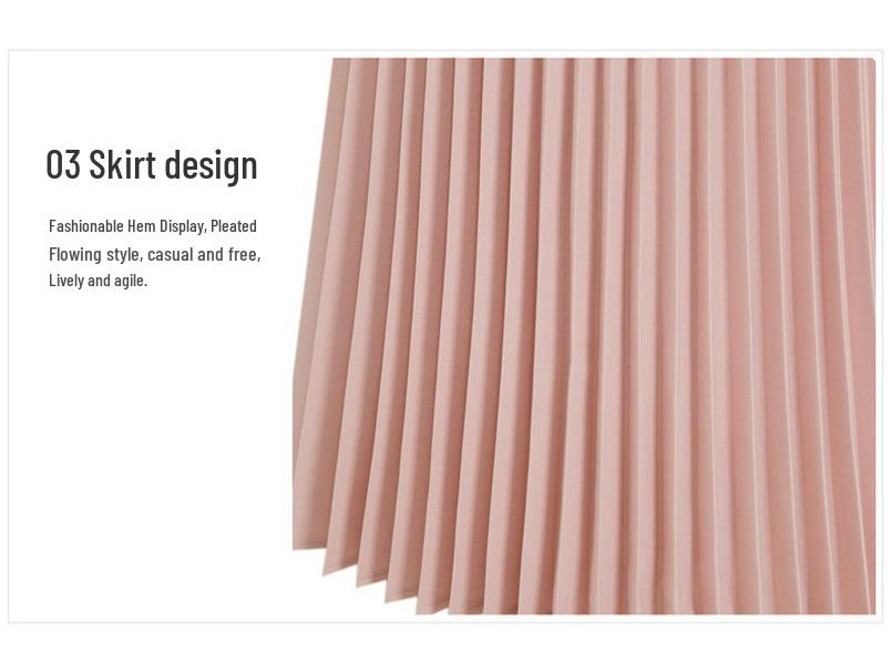 Women's Plus Size Chiffon Pleated A-Line Skirt - Summer Korean Style, High Waist, Medium to Long Length