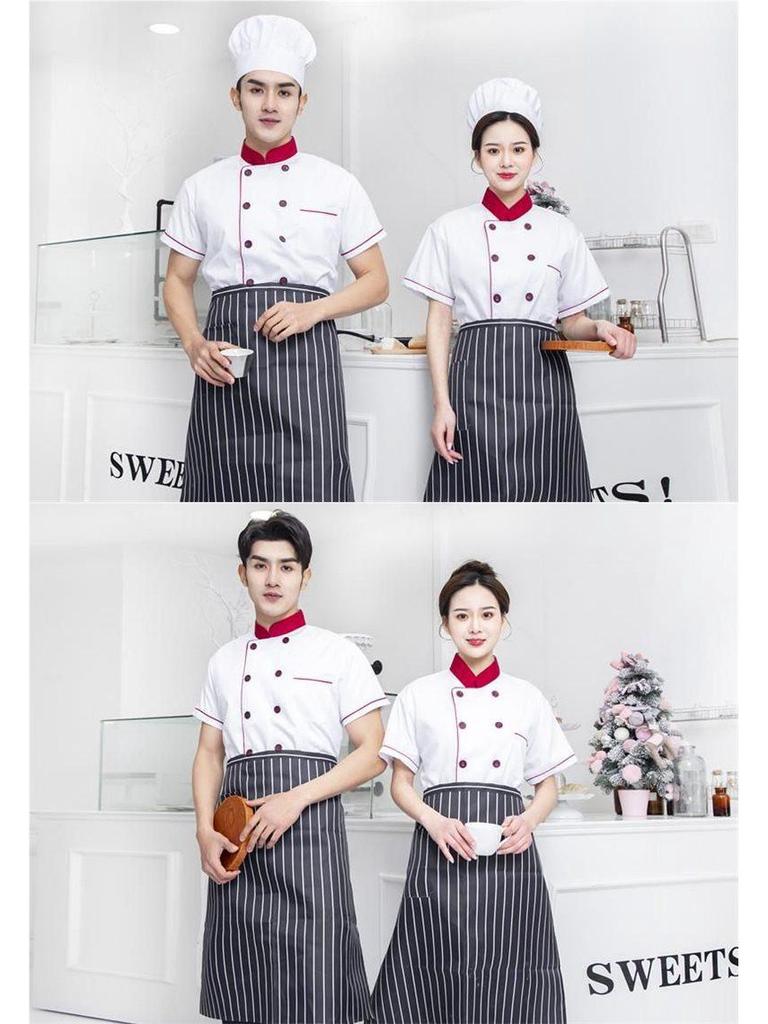 Unisex Kockarbetskläder Set: Lång- och kortärmad, Andningsbar, Idealisk för vår till sommar, Lämplig för hotell, restaurang och skolmatsal