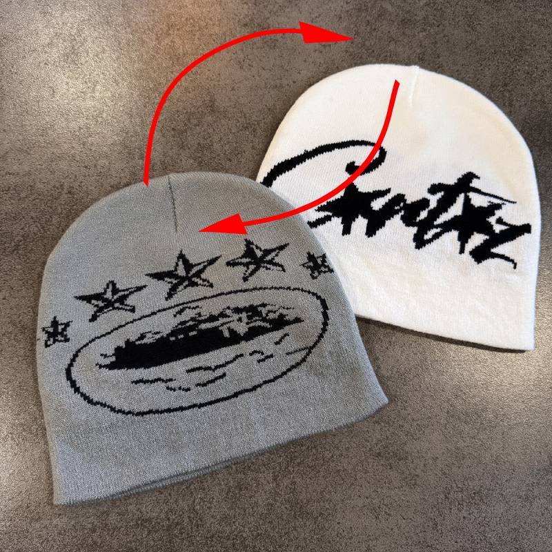 Acrylic Knitted Warm Hat Men Women Letter Print Cold Season Headgear Winter Fall