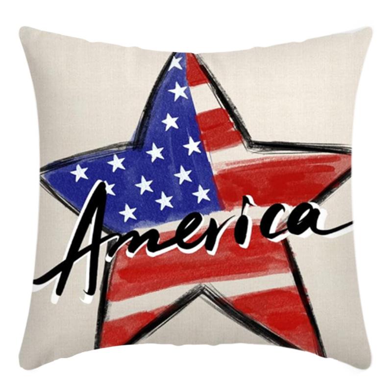 New Independence Day Cushion Pillow Cover Nordic Linen Pillow Cover