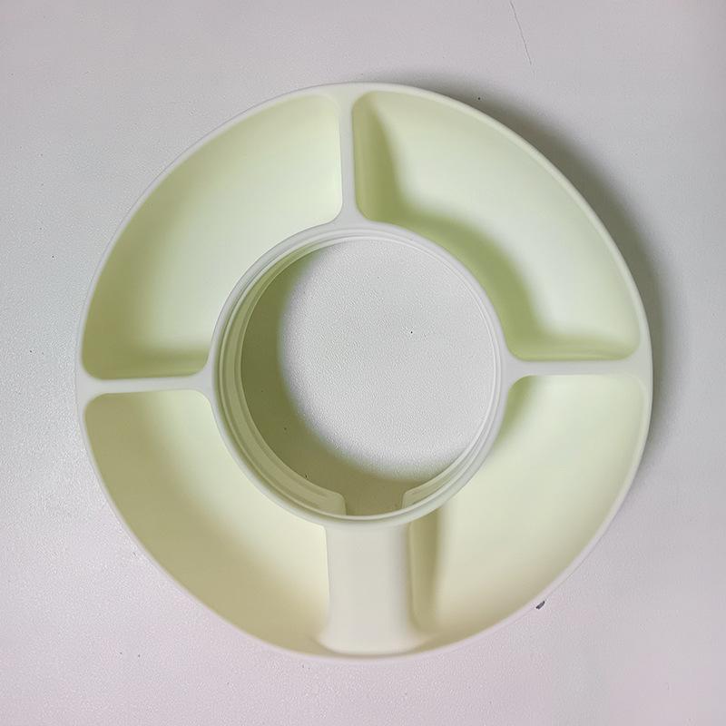 Silicone Snack Bowl Food-Grade Reusable Snack Ring Lightweight Candy Platter with 4 Compartments for Stanley Cup 40oz 30oz