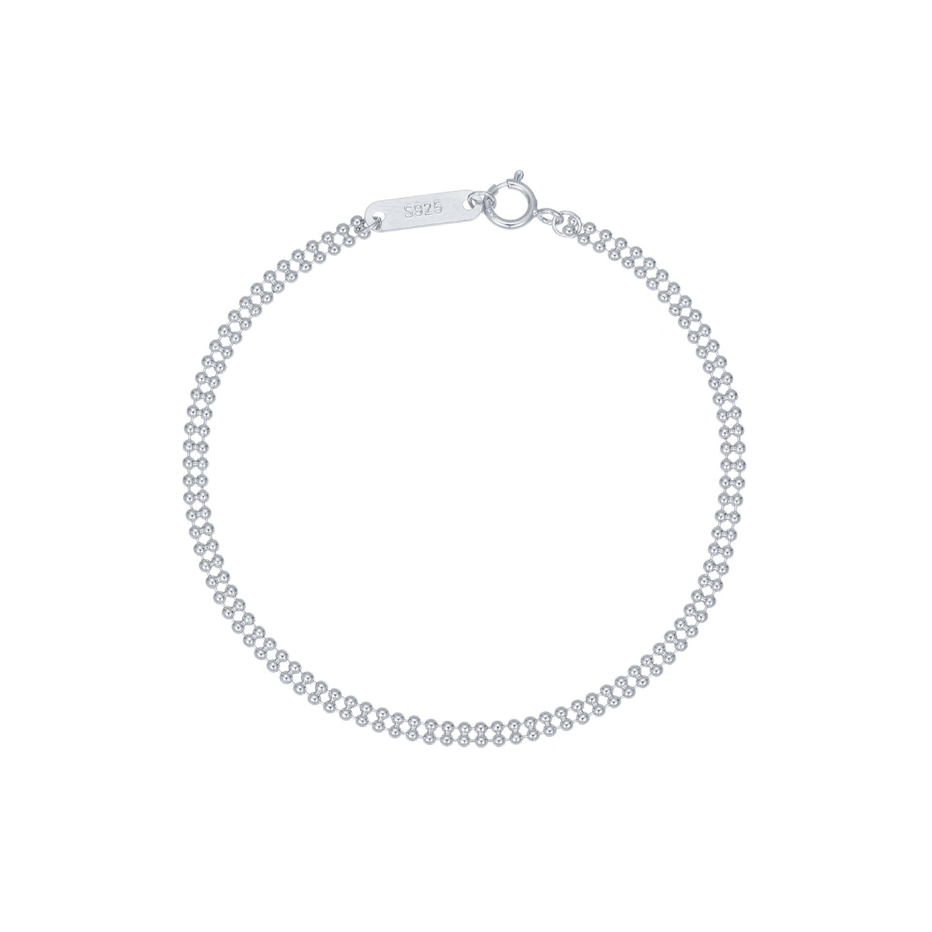 18k Gold-Plated S925 Silver Minimalist Double-Layer Bead Bracelet S925 Silver
